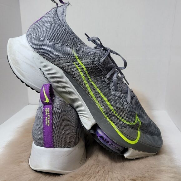 Nike Air Zoom Tempo Next% Flyknit Particle Grey/Volt Running Shoes Size 15 - Picture 7 of 11